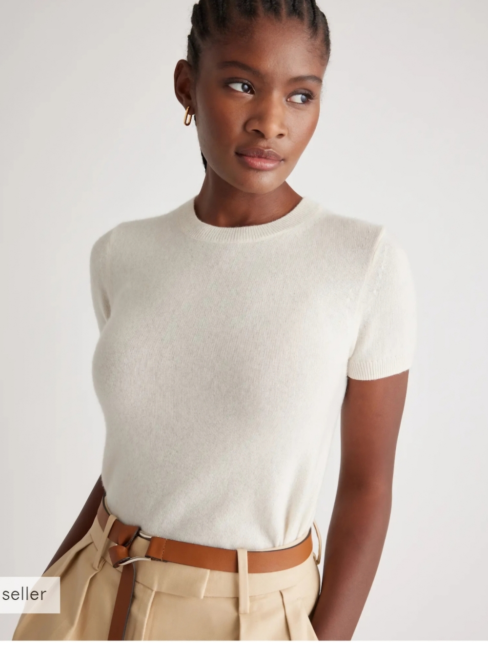 Quince Mongolian Cashmere T Ivory M